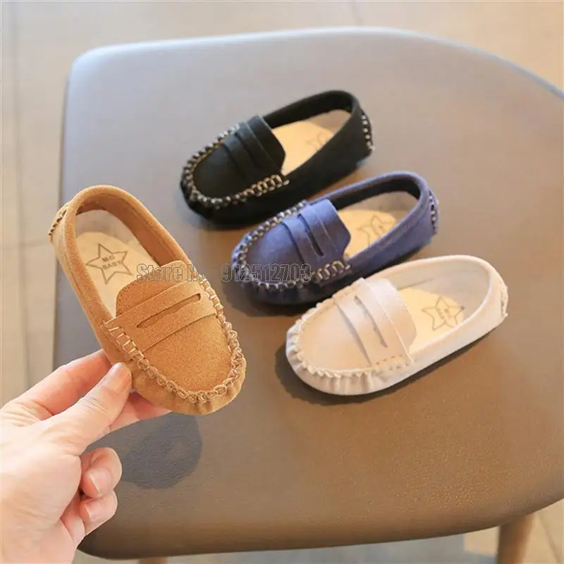 Children Boys Kids Loafer Sneakers Spring Summer Moccasin Girls Casual Toddler Baby Pu Leather Shoes