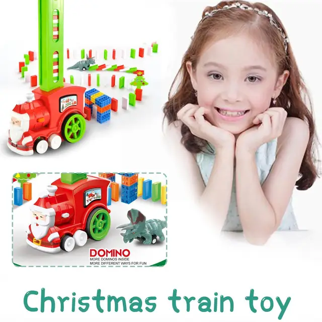 Christmas Train Electric Domino Toys Christmas Tree Decoration Railway Car Train Track For Kids Toys I5k1 1
