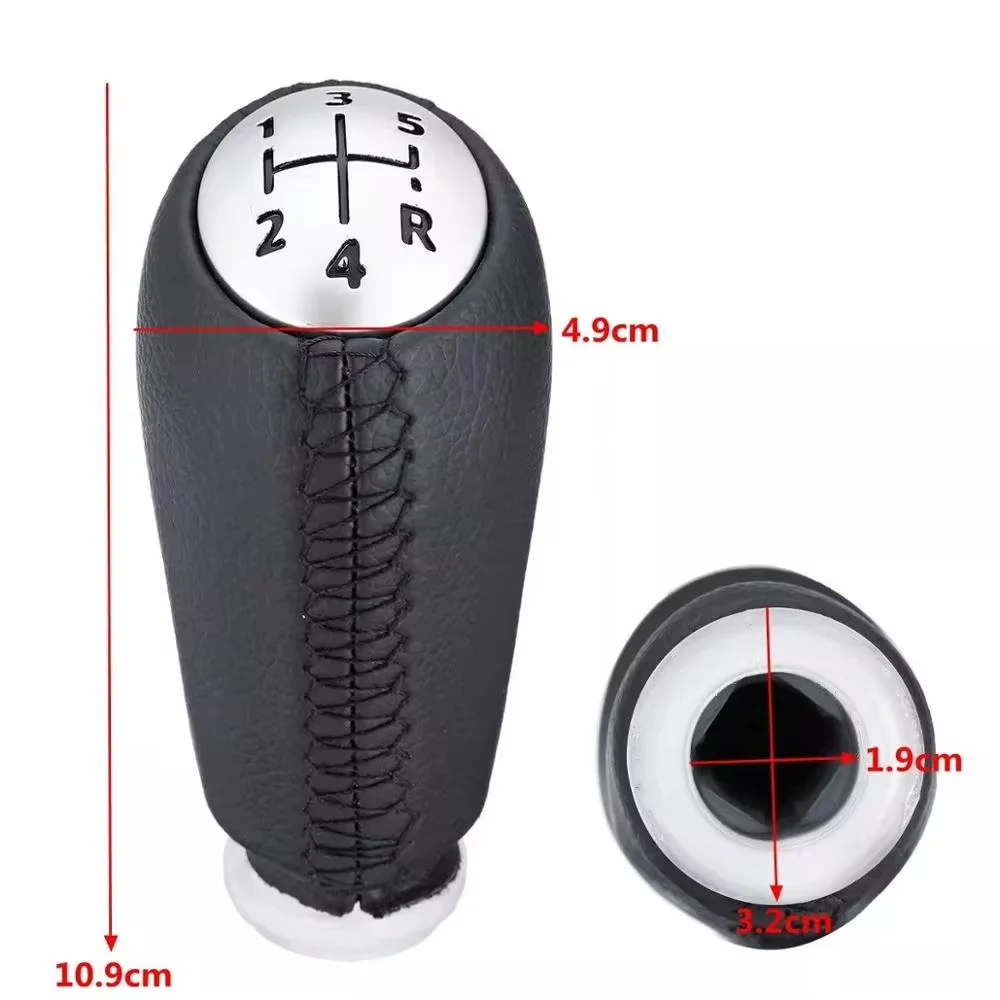 Matte Black and Gray Gear Shift Knob - Ergonomic Design with Headball Grip