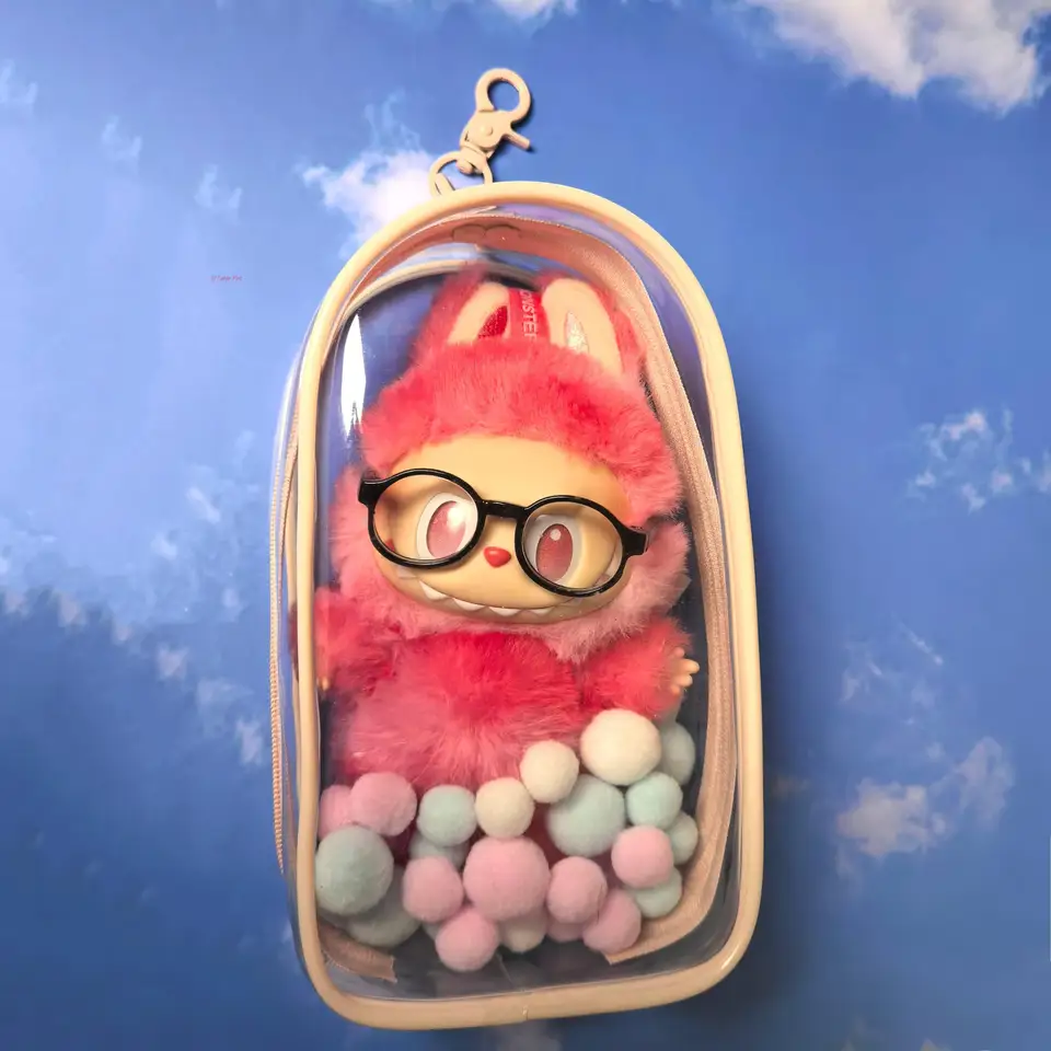 Colorful Display Bag labubu 3.0 With Keychain Transparent