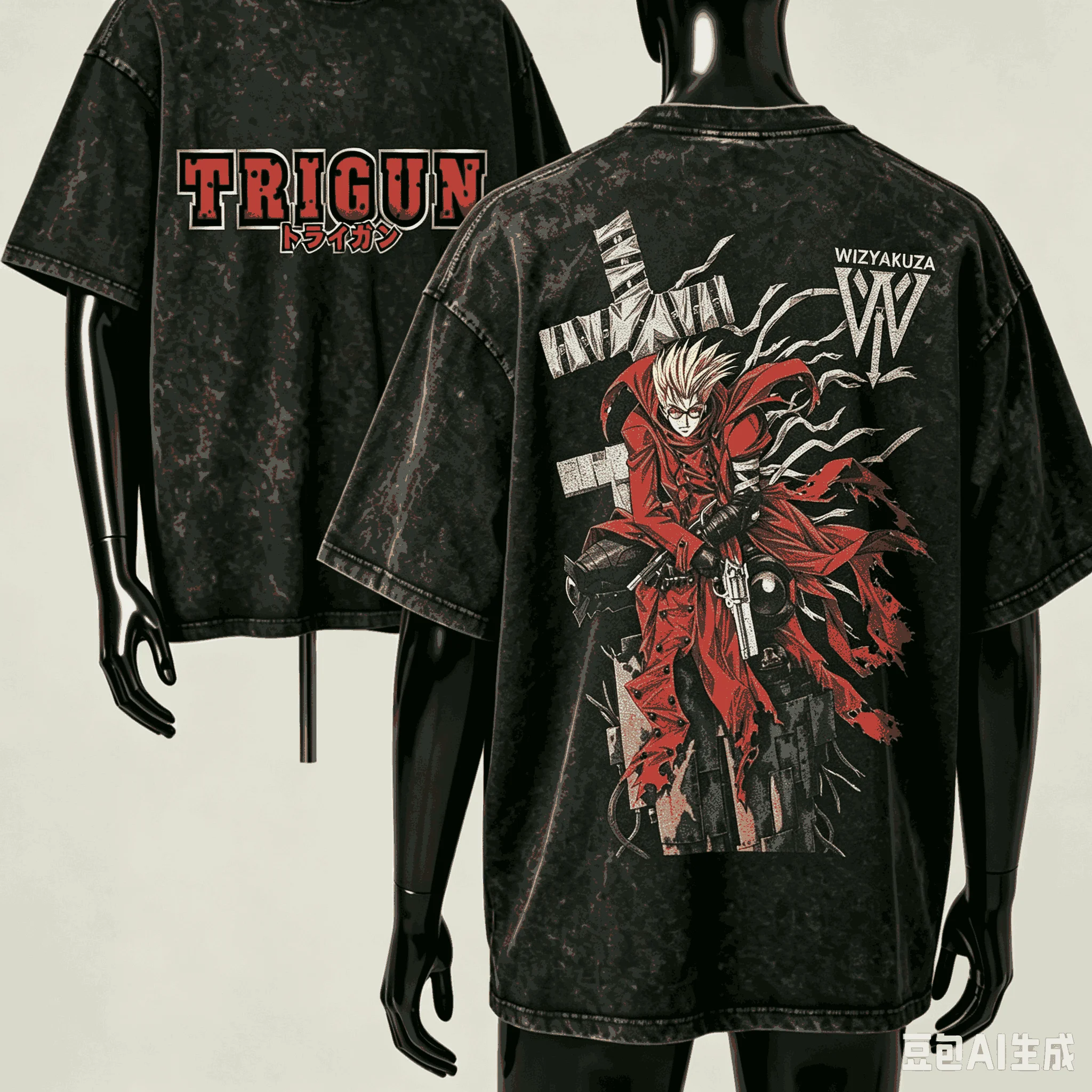 Trigun Washed T-Shirt Anime Lover Harajuku Neues Modell Übergroßes Vintage Loose Streetwear Klassisches Unisex-T-Shirt von hoher Qualität, modisch, weich