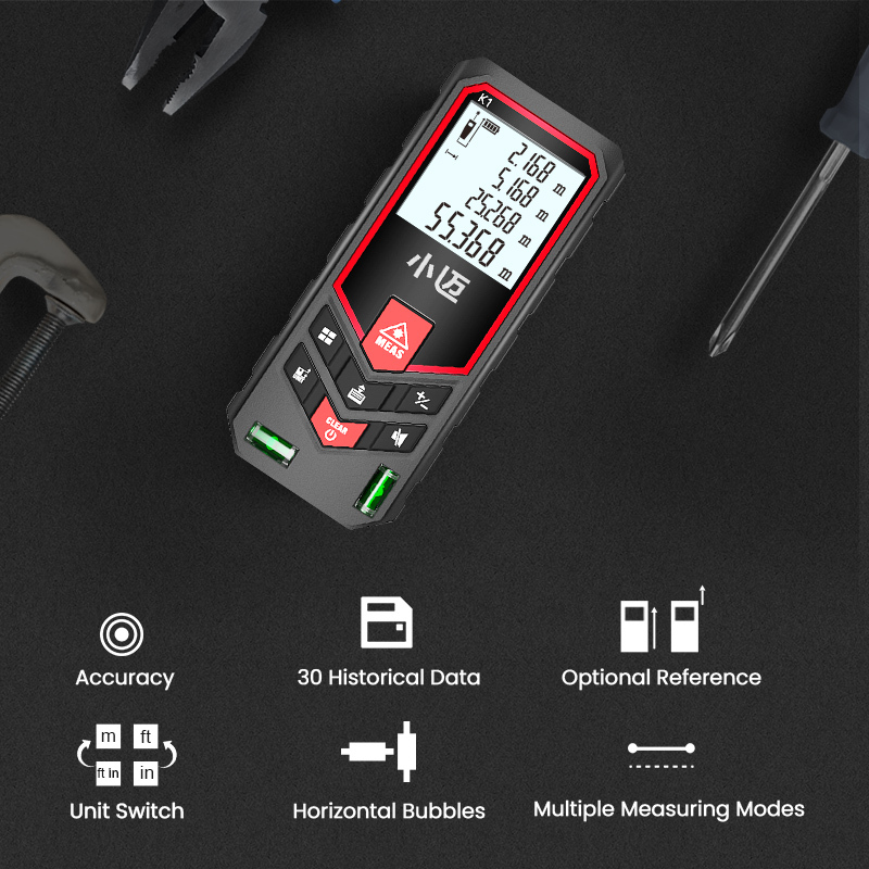 Mileseey K1 Laser Distance Meter,70m 120m Durable Hight Accurate Digital Rangefinder, Electronic Trena Ruler Tape Measurement