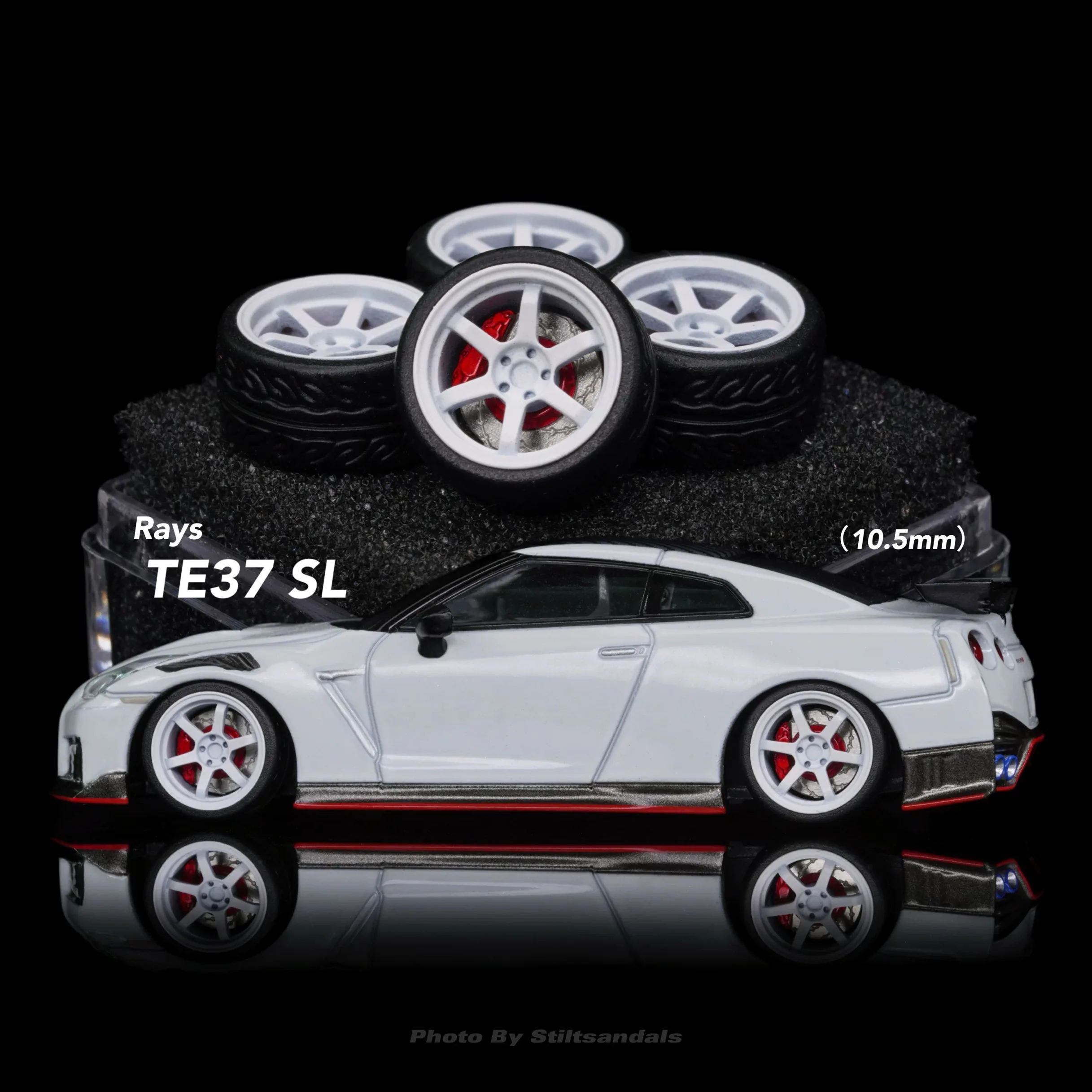 Chika 1/64 Nabes X Chika Rays TE37SL Modified wheels 10.5mm 9.7mm 8.9mm 8.5mm attitude wheels alloy car model 3