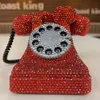 Rhinestone Retro Telephone Piggy Bank Sparkling Phone Money Box Coin Bank Money Saving Box Home Decoration Creative Gift 1