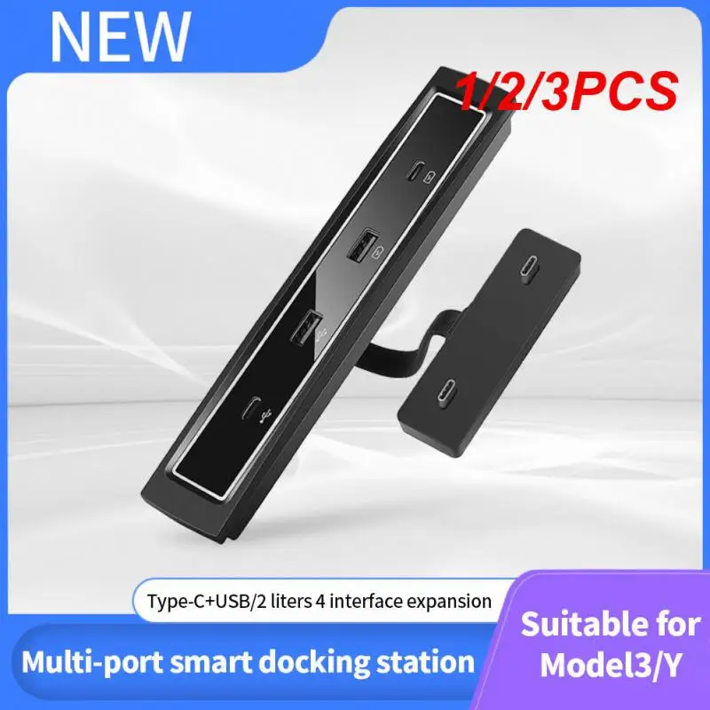 

1/2/3PCS For Tesla 2021-2022 Model 3 Model Y 27W Quick Charger Intelligent Docking Station USB Shunt Hub Car Decoration Car
