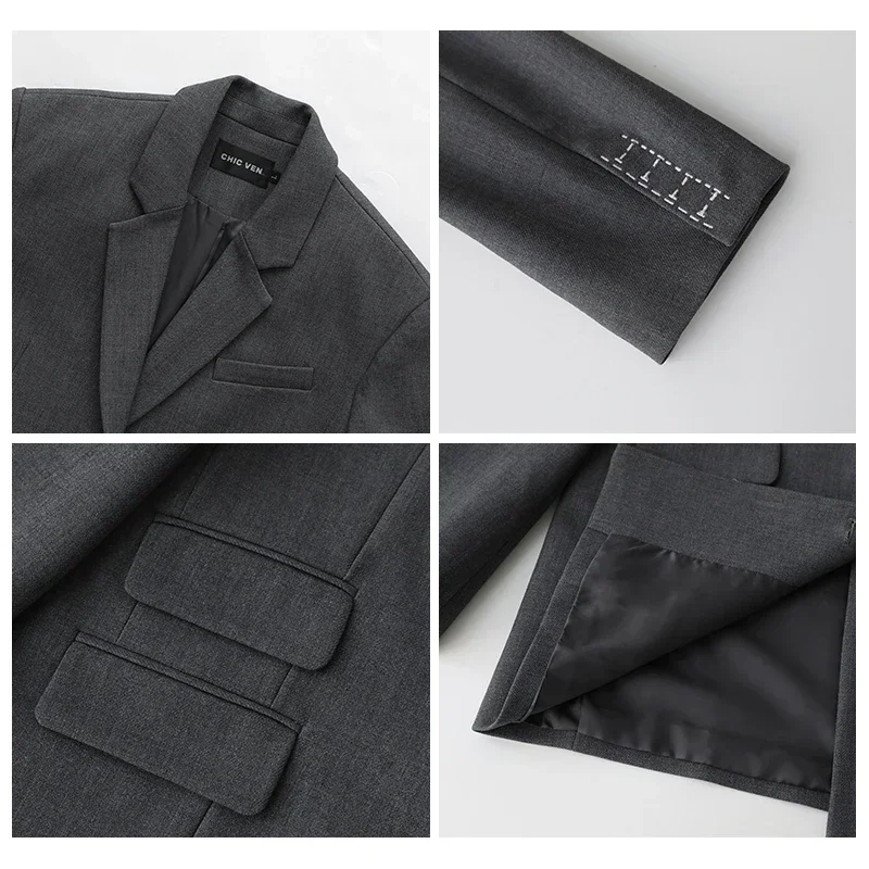 Women Blazer Coat Korean Casual Long Sleeved