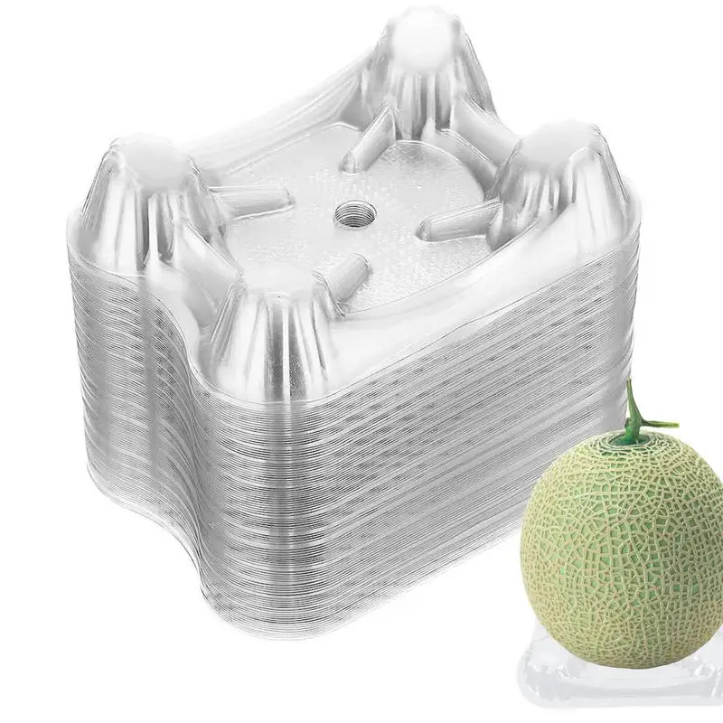 

50Pcs Melon Cradles Transparent Garden Plant Protector Hold 20 Lbs Protector Cages Gardening Tool For Watermelon Squash Pumpkin