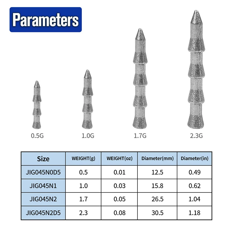 10Pcs 0.5g 1g 2g 2.5g Insert Metal Weight Nail Sinker For Fishing Accessories Worm Wacky Rig Bass Jigging Fishing Sinker