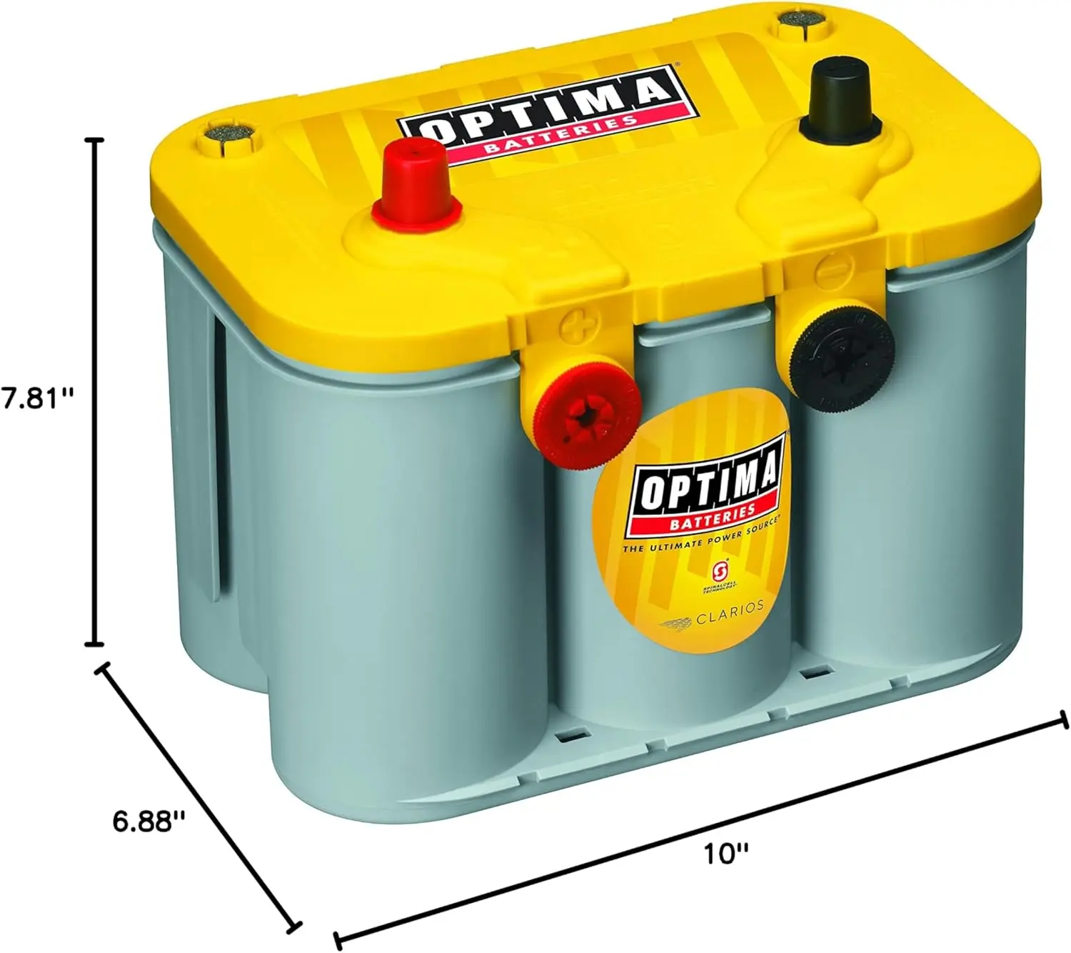 Batteries High Performance D34/78 YellowTop Dual Purpose Sealed AGM Car, Truck and SUV Battery, 750 CCA, Dual Terminal 4