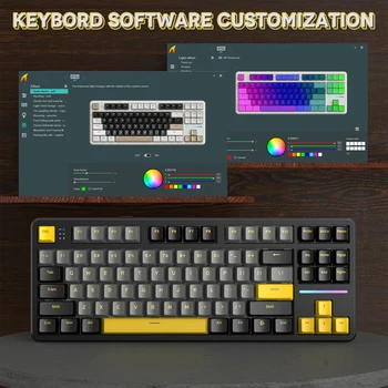 ATTACK SHARK X87 Wireless Mechanical Gaming Keyboard, Tri-Mode BT5.0/2.4GHz/USB-C Gasket Hot Swappable Custom Keyboard, Pre-lube 6