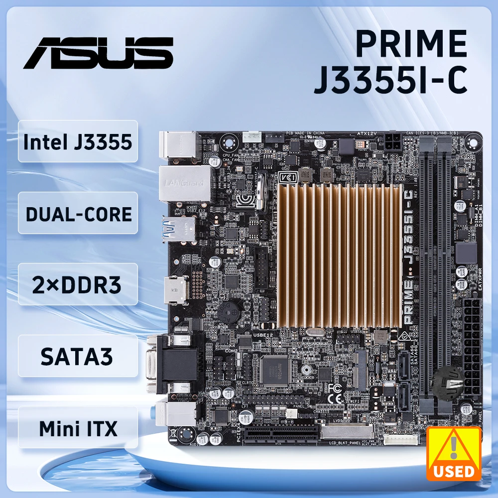 

ASUS PRIME J3355I-C Mini ITX Motherboard DDR3 1866/ 1600/ Built-in Intel Celeron Dual-Core J3355 SoC Motherboard Processor