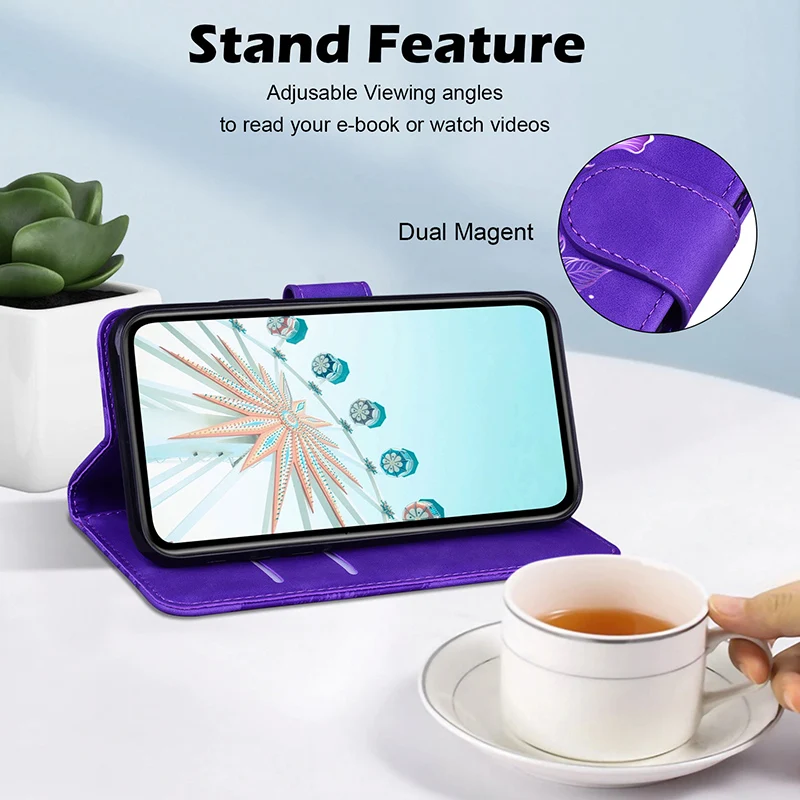 Leather Magnetic Wallet Flip Case - Universal Fit
