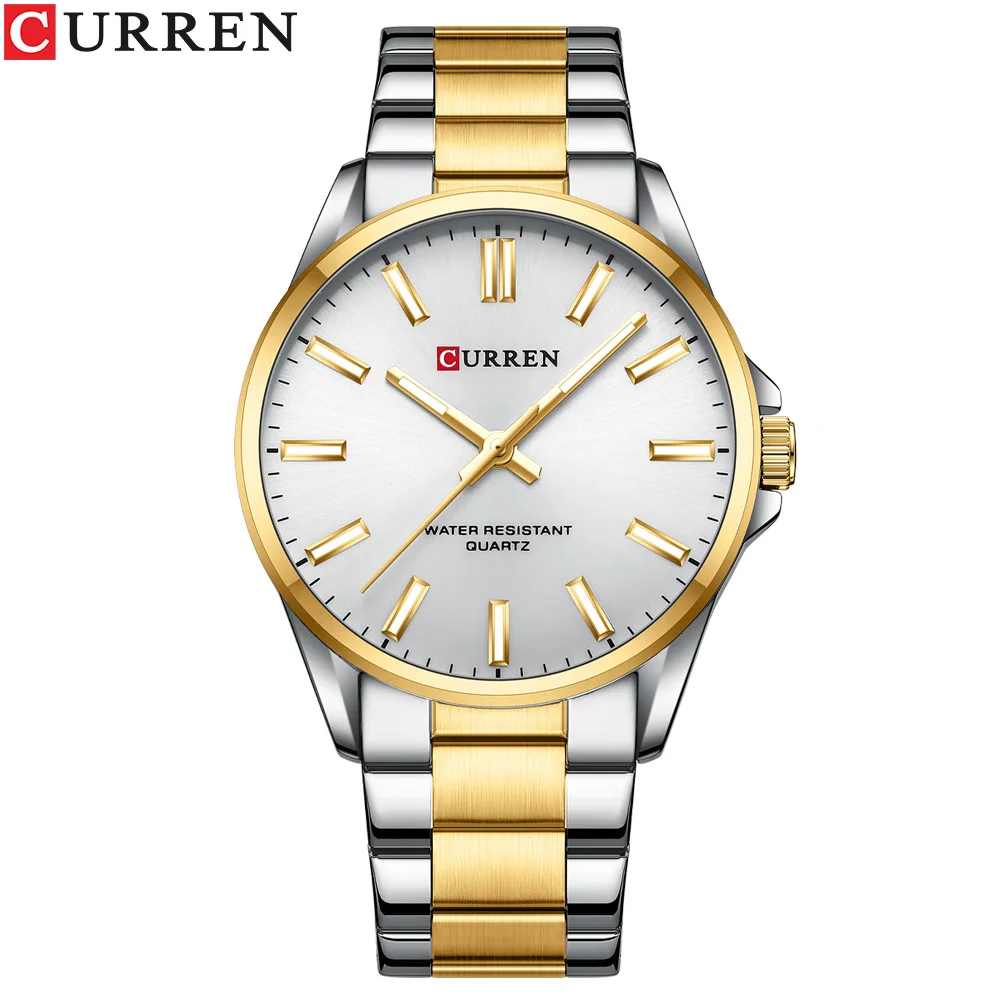 

Curren Fashion Mens Watches For Men Luxury Silver Stainless Steel Quartz Wrist Watch Man Business Calendar Watch Reloj Hombre