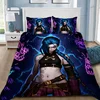 Hot Anime Arcane BeddingSet 3D Print LOL Jinx Adult Boy Girl Bedroom Decoration Duvet cover set Single Double Size Bed Linen 3