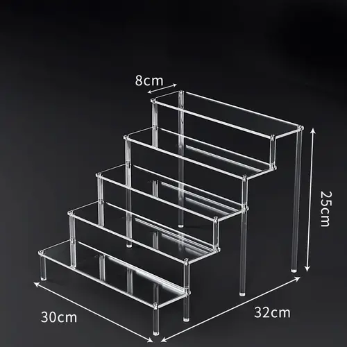 1-5 Tier Acrylic Display Risers Clear Shelf Doll Clay Figurine Display Stand for Desserts Perfume Organizer Showcase W-10 - Image 14