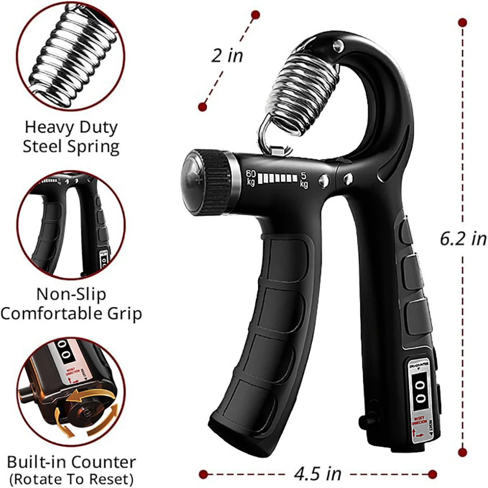 Hand Grip Strengthener Grip Strength Trainer Adjustable Resistance Forearm Strengthener Perfect for Musicians Athletes hand strengthener hand grip trainers hand grip exerciser hand trainer hand exerciser forearm exerciser