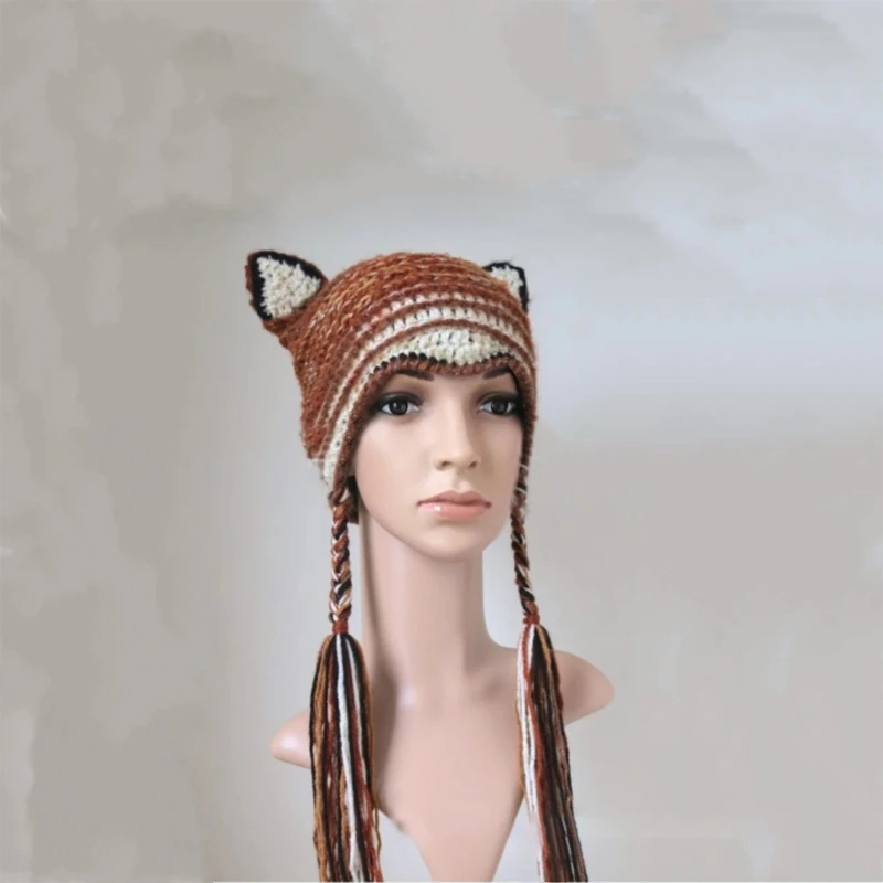 Knit Devil Hat Earflap Earflap Hat Y2k Devil Horn CatEar Little Y2K CatEar