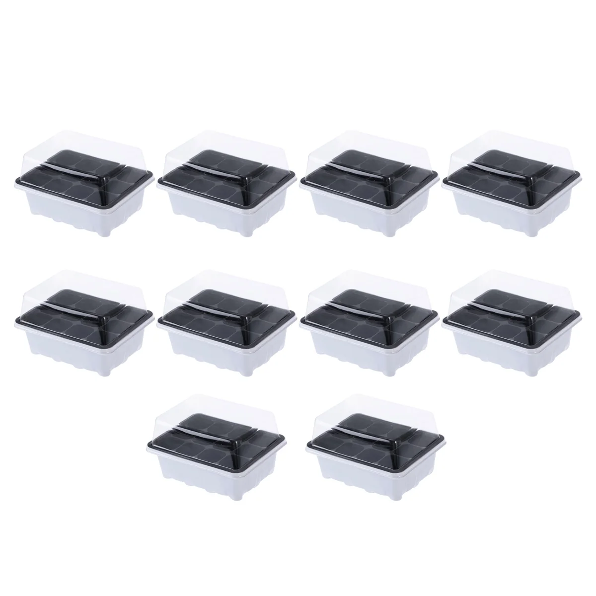 

Seedling Tray Seed Starter Tray with Dome and Base Cells For Gardening Bonsai - White