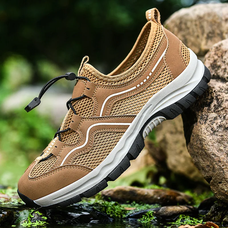 

Hiking Shoes for Men Outdoor Trekking Sneakers Classics Style Durable Lace Up Sport Shoes Breathable Climbing Fishing Upstream