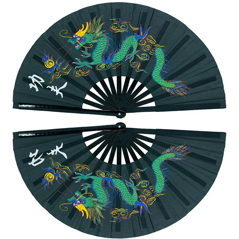 

Кун мастер Тай Чи фанат бамбуковые кунг-фу Боевые искусства 34 Кушу фанат для косплея танцев выступления черный одиночный дракон