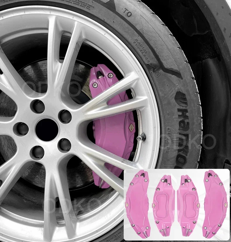 4-Piece Red Aluminum Brake Caliper Cover Set For Tesla Model Y (2020-2024 Models) - Accessory