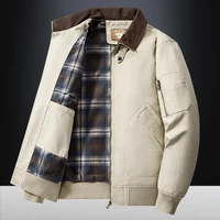 TRAF Men's Wash Jacket Jacket Multi-Pocket Cotton Middle-Aged And Elderly Stand Collar Overalls Jacket Men's Business Jacket 2