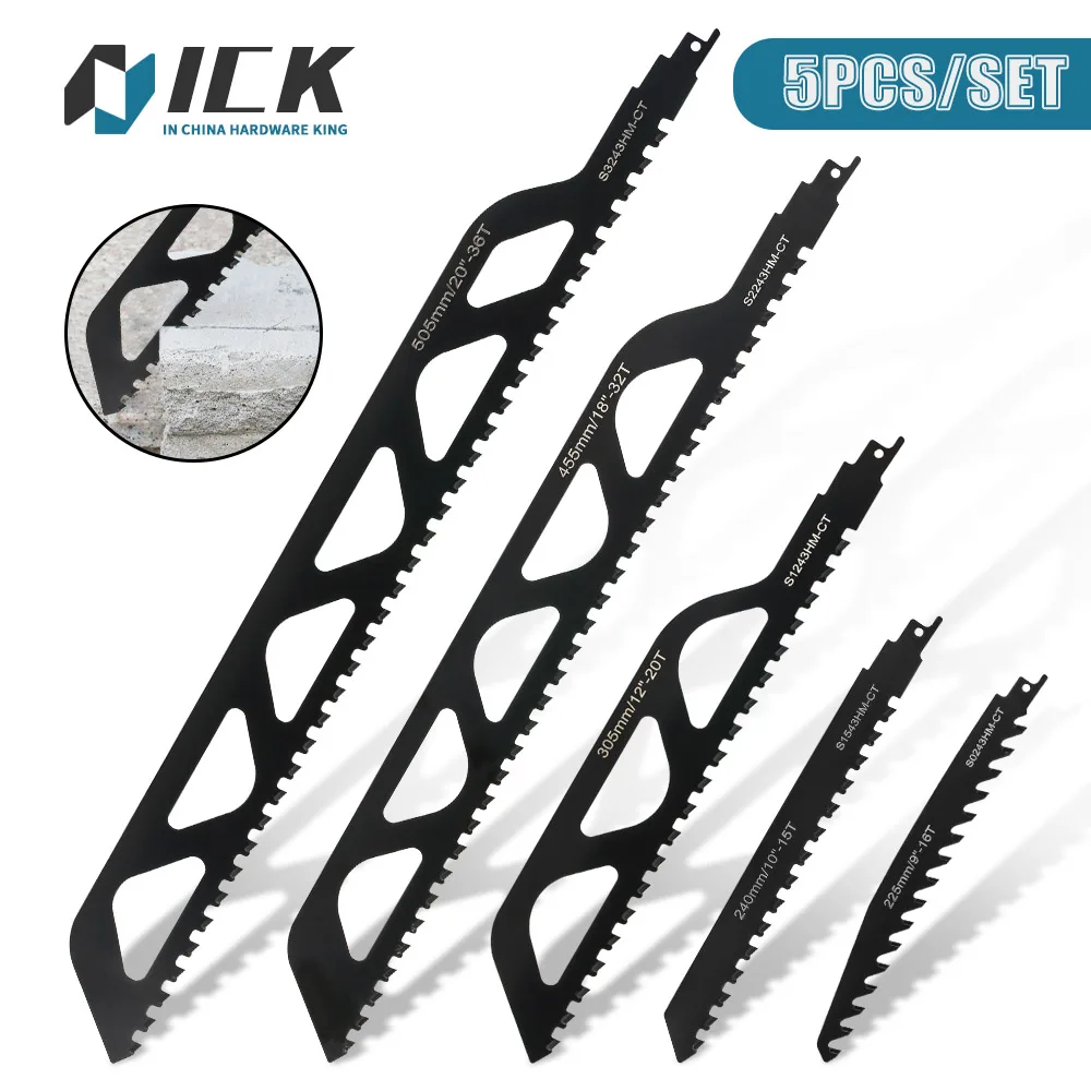Carbide Alloy Reciprocating Saber Saw Blades Bubble Brick Hollow Brick