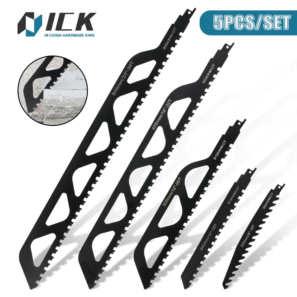 Carbide Alloy Reciprocating Saber Saw Blades Bubble Brick Hollow Brick Concrete Stone Demolition