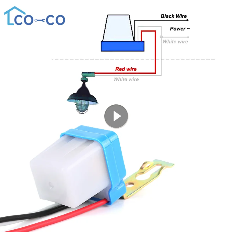 Interruttore Crepuscolare 220V Sensore Crepuscolare Interruttore Sensore Luce Controllo Automatico On Off Fotocellula Lampione Interruttore Luce Contr