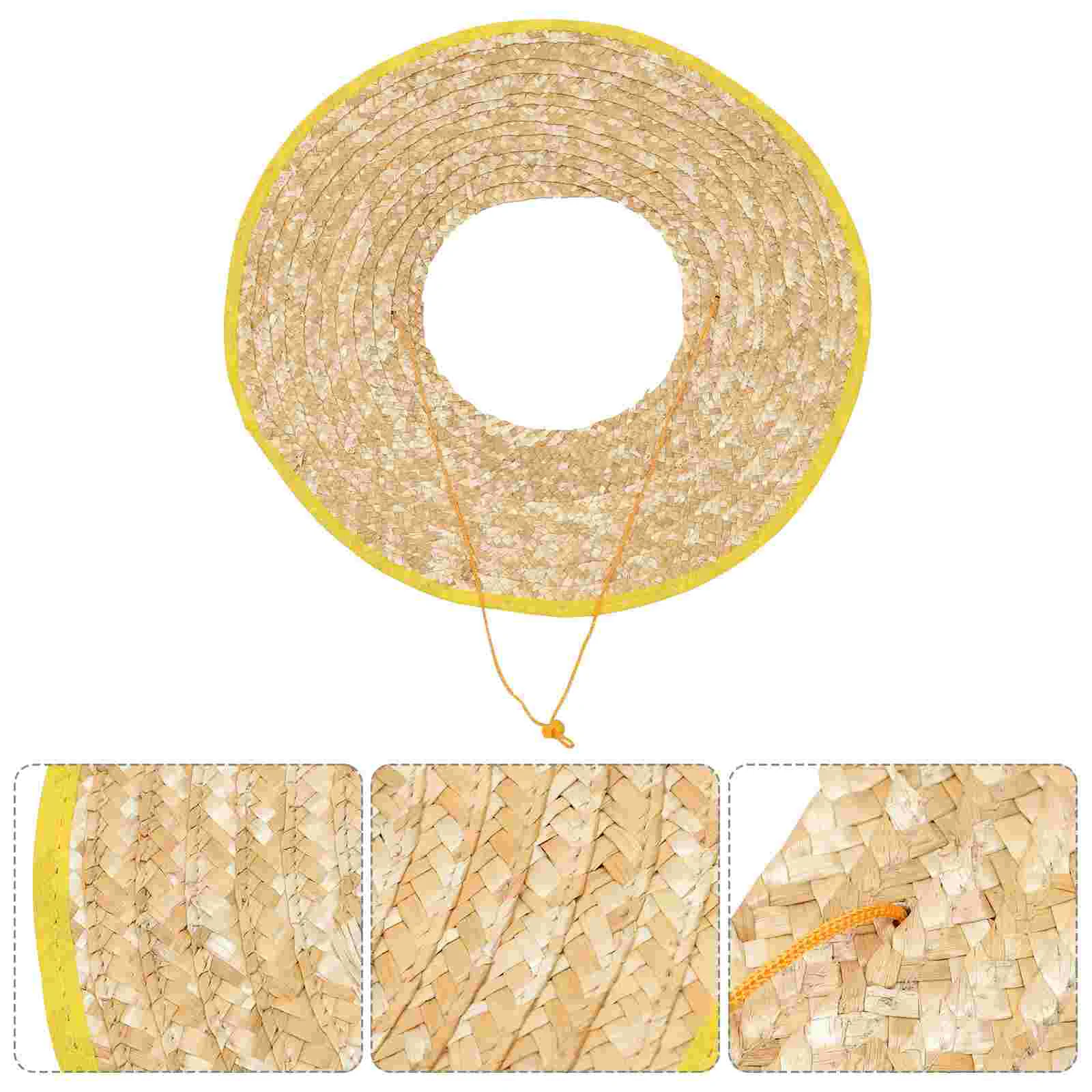 

Curtain Sunshield for Hardhats Full Brim Ladies Straw Summer Accessories Wheat Miss Men