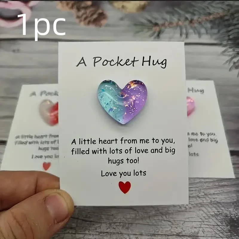 Pocket Hug Cute Little Heart with Encouragement Card for Party