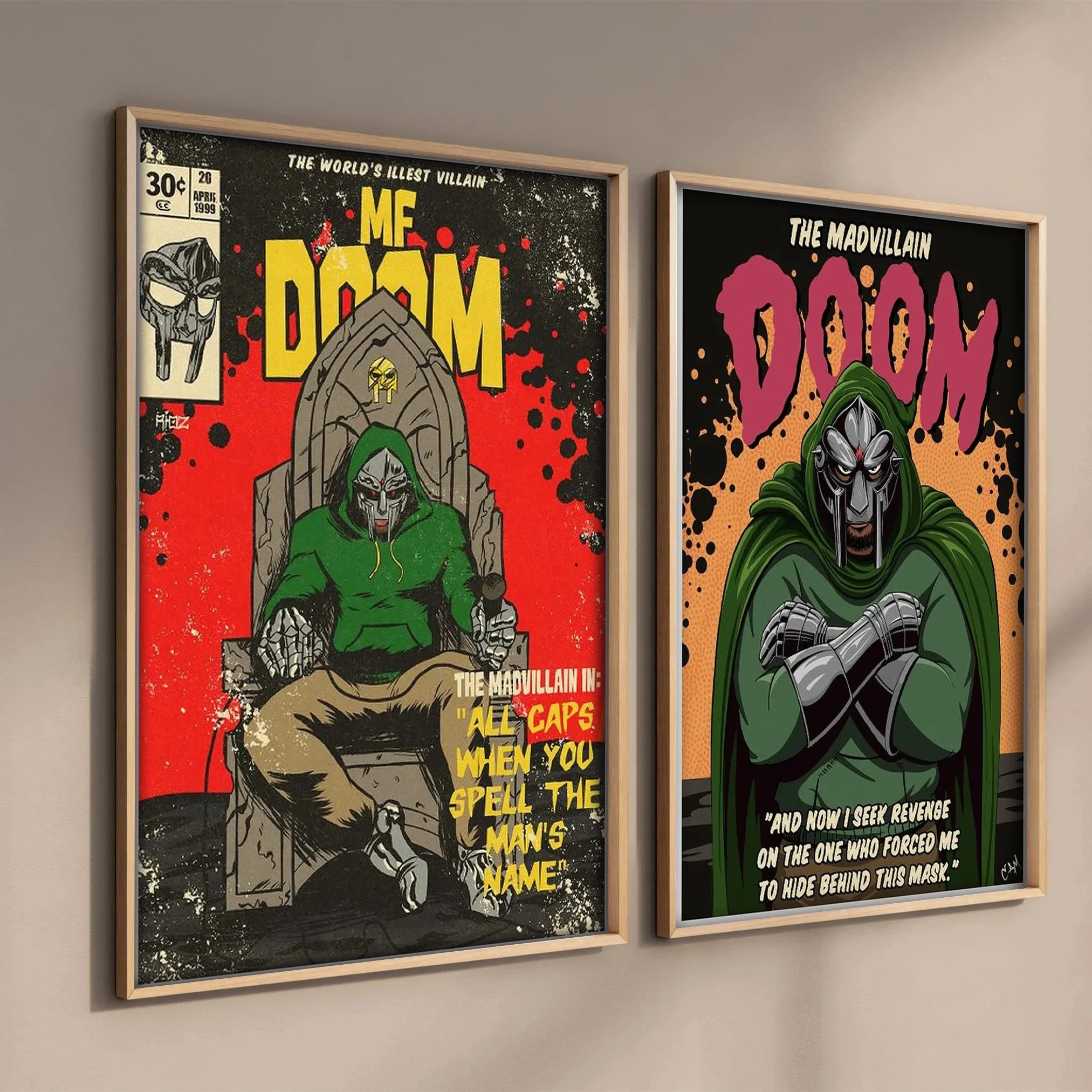 MF Doom Comic Album Poster Aesthetic Rapper Hip Hop Rock