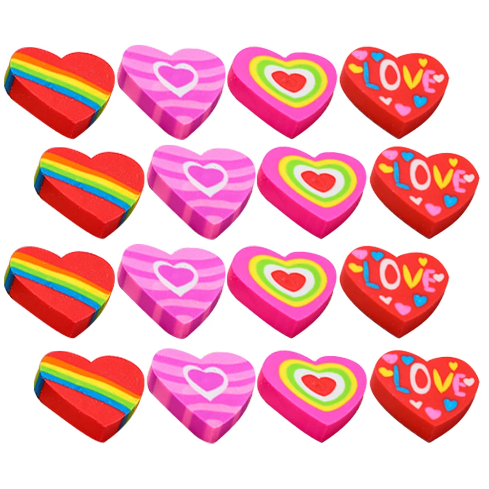 48 Pcs The Gift Heart Eraser Mini Erasers Small Prize Fun For Heart Erasers School Supplies Bulk Classroom Kids Painting Toddler 2