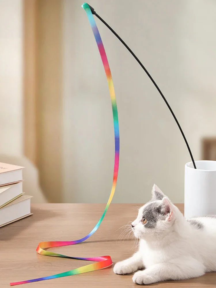 Interactive Colored Ribbon Cat Toys Teasing 3
