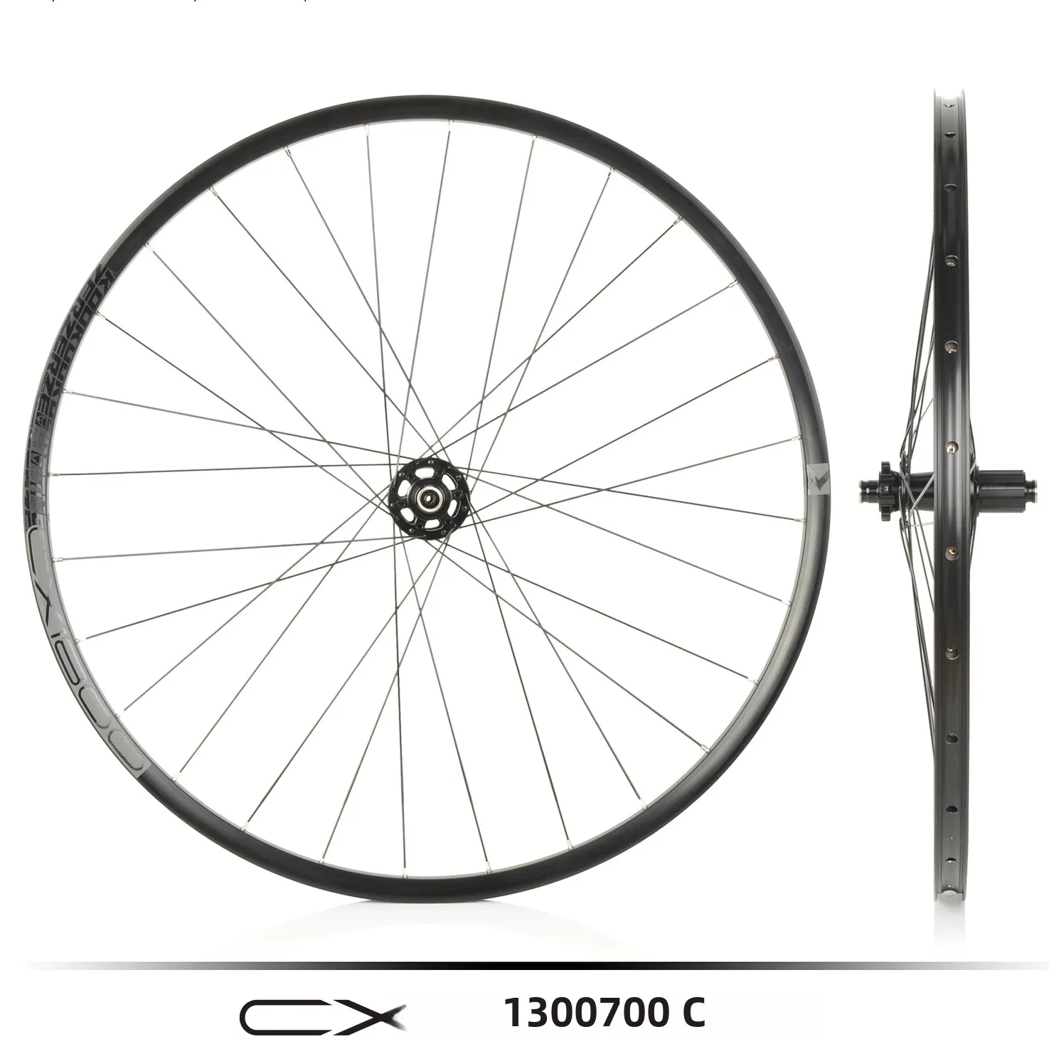 Bike Wheelset KOOZER CX1800 Gravel Road 700C Cyclocross Tubeless Ready Precision Hand-Built 72HD Engagement