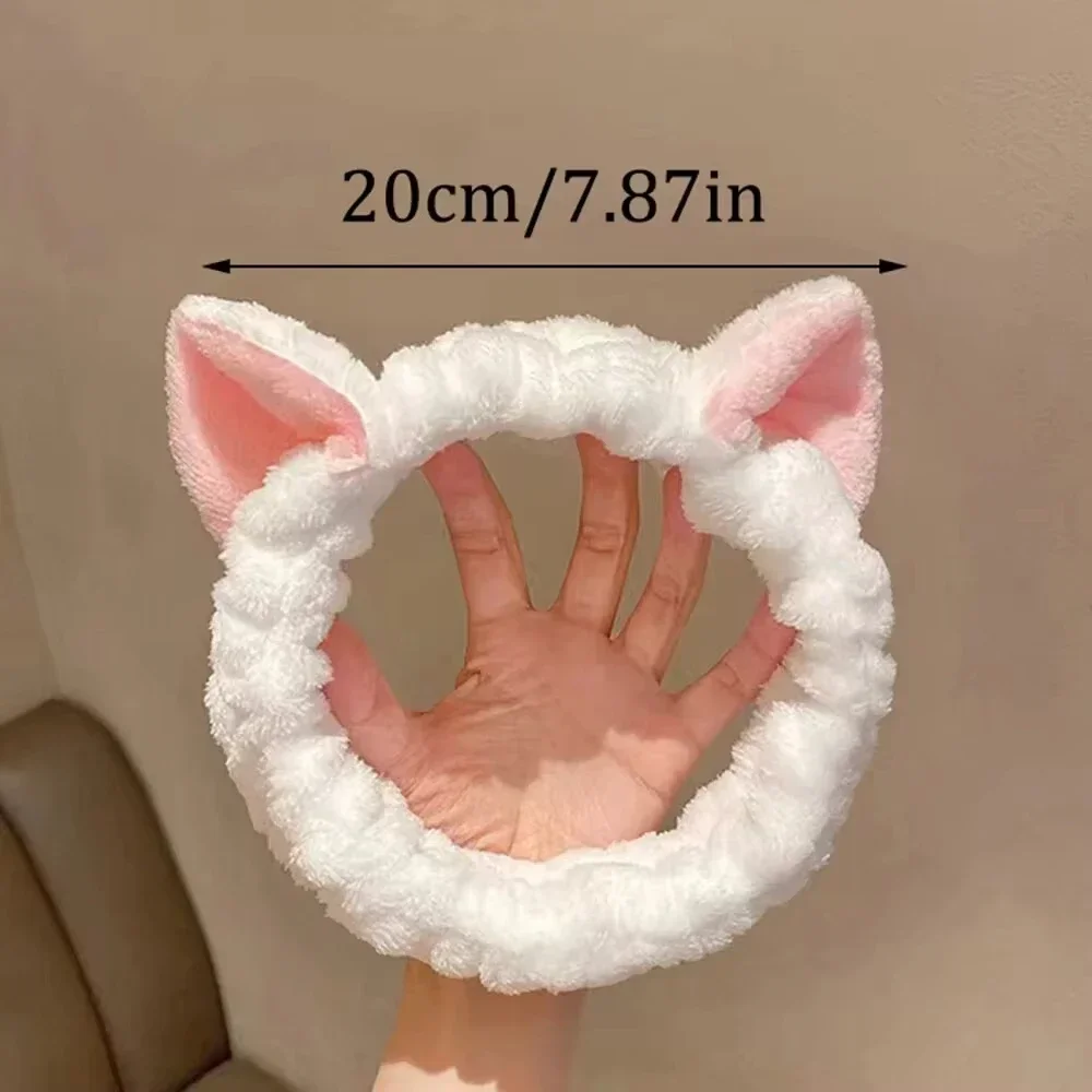 Coral Fleece Fashionable Accessory For Women Cute Cat Ear Headband - Soft & Comfortable, Perfect For Face Washing & Makeup