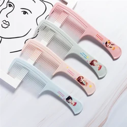 1PC N18 Random Color Comb Cartoon Plastic Comb Large Tooth Comb Wide Tooth Daily Hairdressing Comb