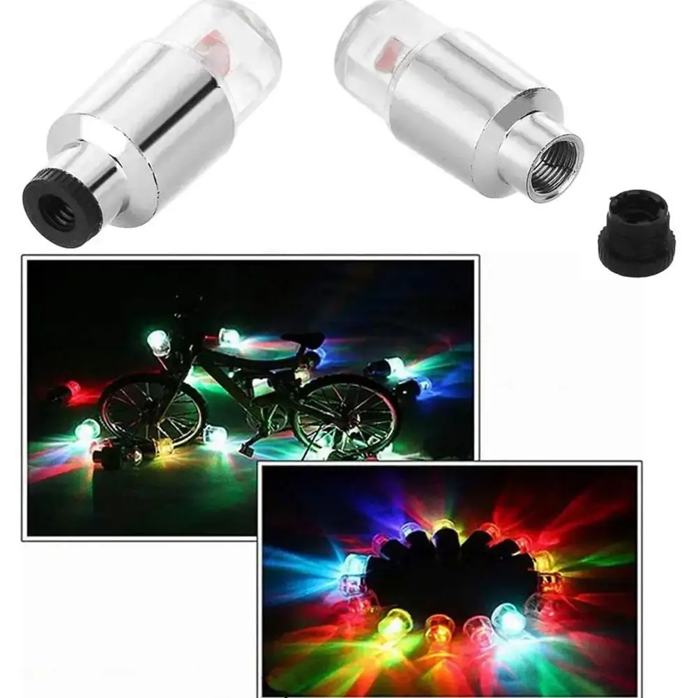 2PCS Colorful LED Wheel Light Valve Caps