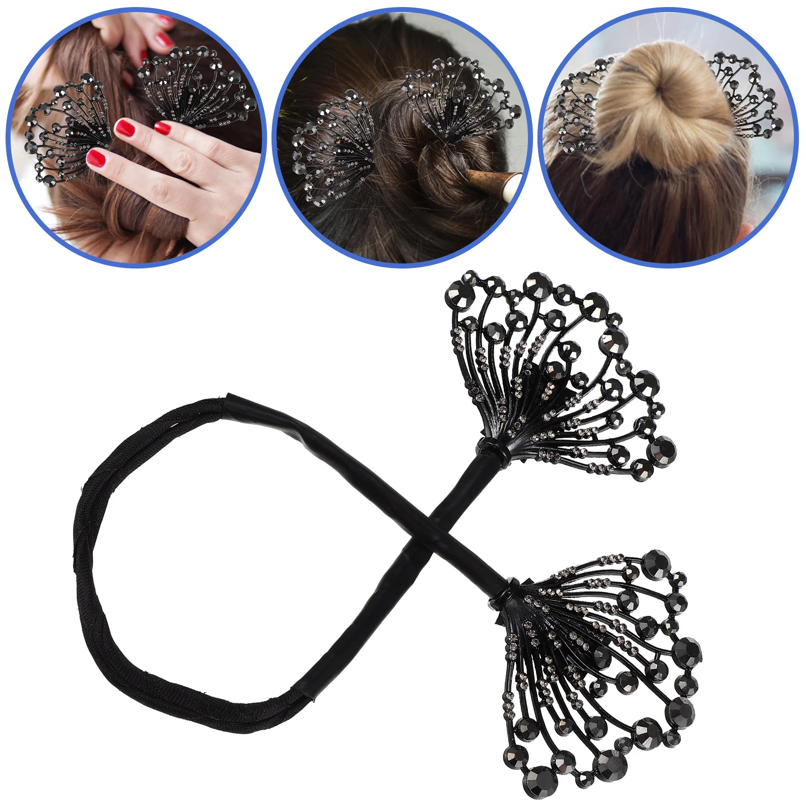 

Hair Ties Bobby Pins Decorative Bun Maker Twisting Hairband Fixed Clip Styling Tool Rod Fixing Women's