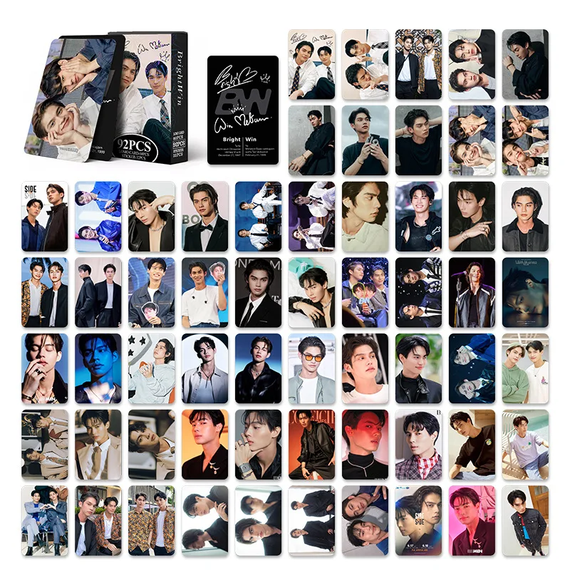 アイドルグッズ BrightWin POST CARD&LOMO&CARD&BOOK MARK 92Pcs/Set Thailand Stars BRIGHTWIN Album Laser Lomo Card