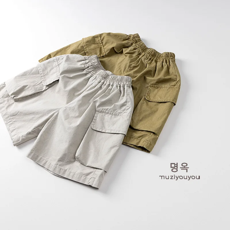 Children's Workwear Shorts 2025 Summer New Item for Boys and Girls, Baby Outdoor Five Inch Shorts, Children's Clothing