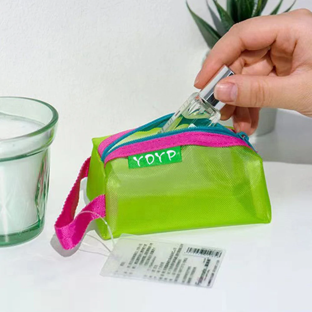 

Сетчатая косметичка Ins для женщин, пылезащитный чехол на молнии, портативный дорожный мешок для хранения, вместительная душевая сумка с ручкой