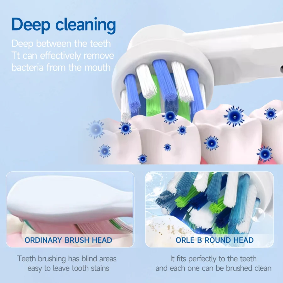 4/8pcs Replacement Brush Heads For Oral-B Electric Toothbrush Advance Power/Vitality Precision Clean/Pro Health/Triumph/3D Excel