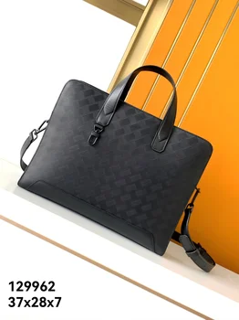 Borsa a Mano da Uomo in Pelle Bovina Premium, Borsa Porta PC Grande Capacità per Lavoro e Tempo Libero, Stile Business Casual e Lusso Leggero