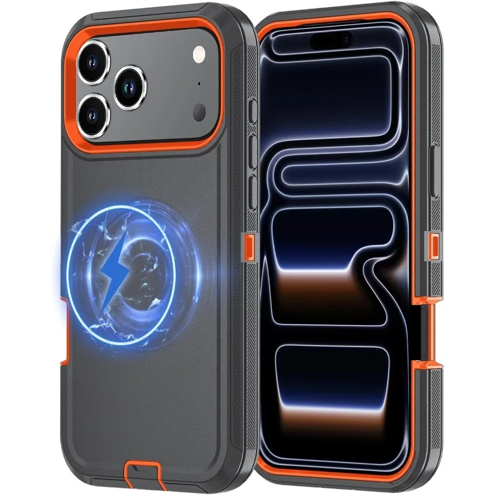 3-in-1 Military Grade Magnetic Box Phone Case - Rugged Shockproof Armor Protective Cover