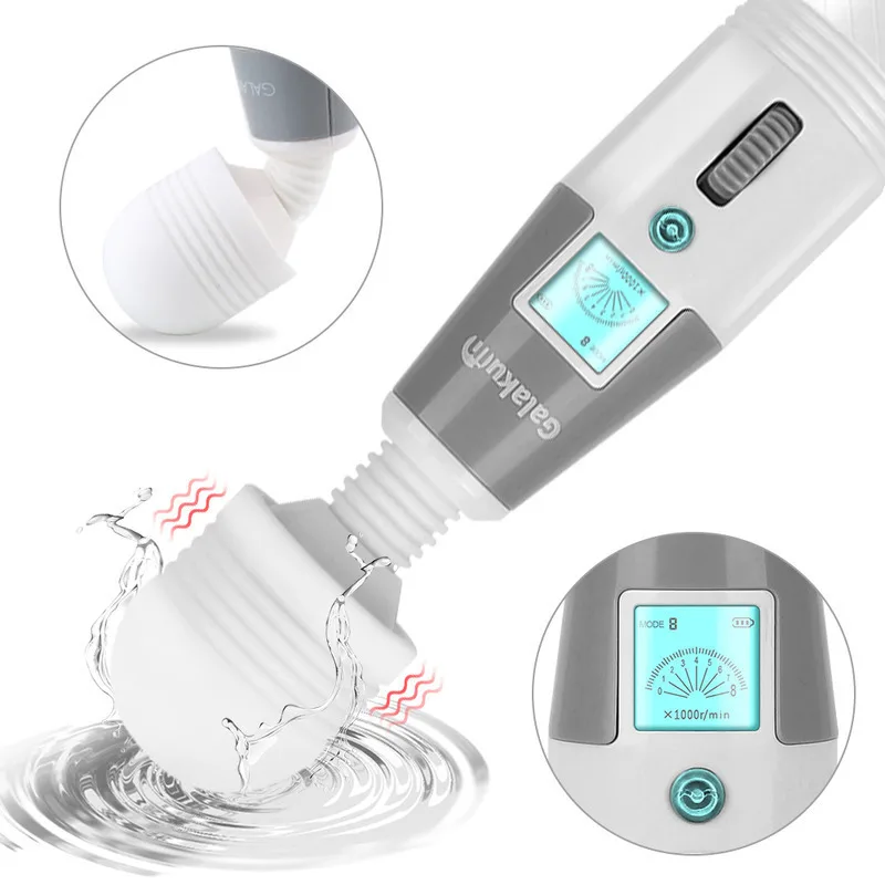 64 Modes Huge Head Magic Wand Massager Flexible Neck Ultra-powerful Motor For Body Massage Deep Muscle Relaxing Health Care 2