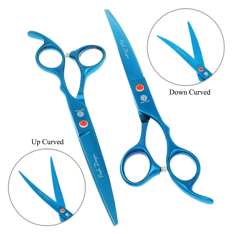 7.0" Curved Pet Cutting Scissors 6.5" Dog Thinning Shears Animals Hair Dog Grooming dog grooming scissors dog grooming scissors kit