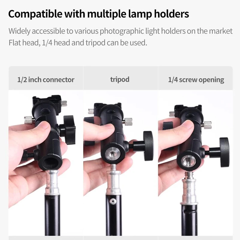 Canon Nikon Yongnuo Godox 용 우산 반사판 홀더가있는 카메라 플래시 스피드 라이트 마운트 회전 라이트 스탠드 브래킷