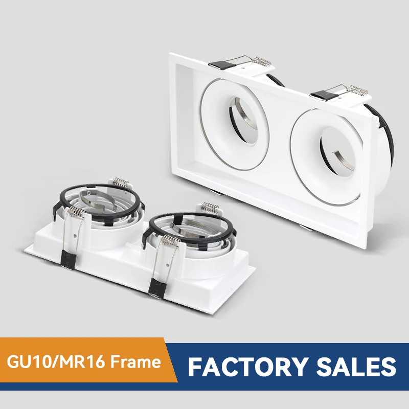 

narrow side Led spot light housing cover round embedded angle adjustable GU10 anti-glaring downlight frame