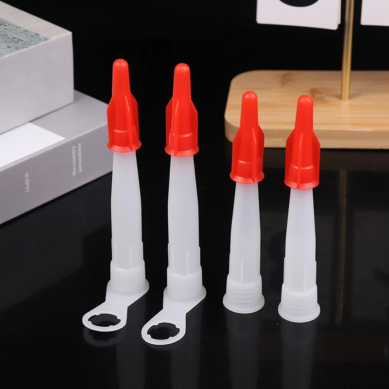 10Pcs 예비 실리콘 노즐 실란트 도구 키트 재밀봉 가능한 마스틱 카트리지 예비 노즐 코킹 파이프용 스크류 커버